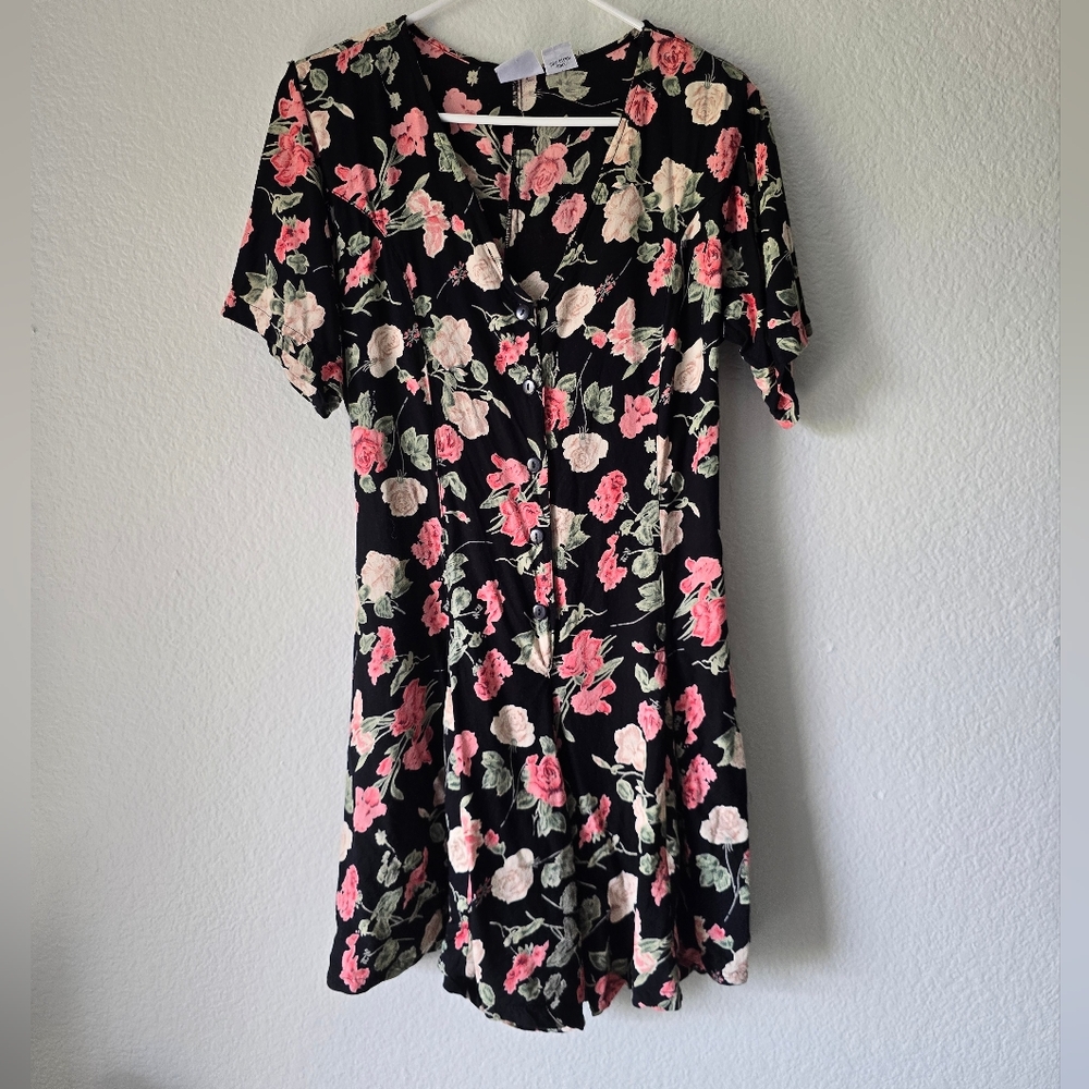 Styleworks Vintage 90s Floral Button-up Romper